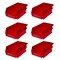 Triton Products Stacking Hanging Interlocking Bins, Polypropylene, Red, 7-3/8" L x 4-1/8" W x 3" H, 6 CT 3-220R-6 - alternate 1
